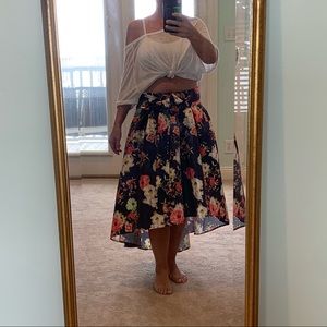 NWT Jasmine Purple Floral Twirl Skirt Large M/L